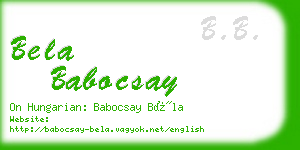 bela babocsay business card